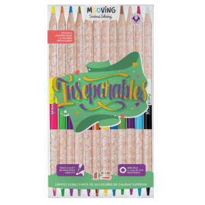 Lápiz Bicolor Doble Punta X 12u. (24 Colores)- MOOVING