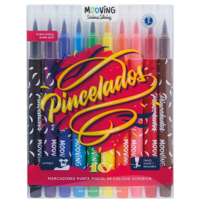 Marcador escolar Punta Pincel X10u.- MOOVING