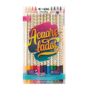 Lapiz Color Acuarelable X 12u.- MOOVING