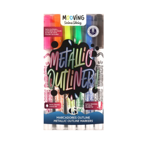 Marcador Outliner Metálico X6u Punta Redonda- MOOVING