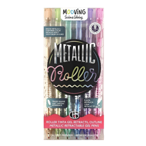 Roller Outliner Tinta Gel Retráctil Metálico X6u.- MOOVING